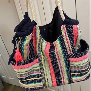 Multi Color Beach Tote
